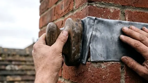 Flashing repair on a Westerville chimney